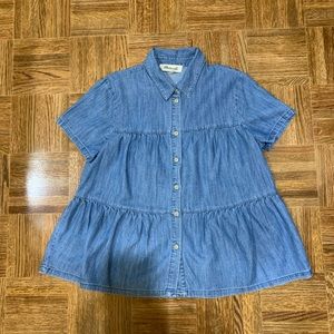 Madewell Tiered Denim Blouse